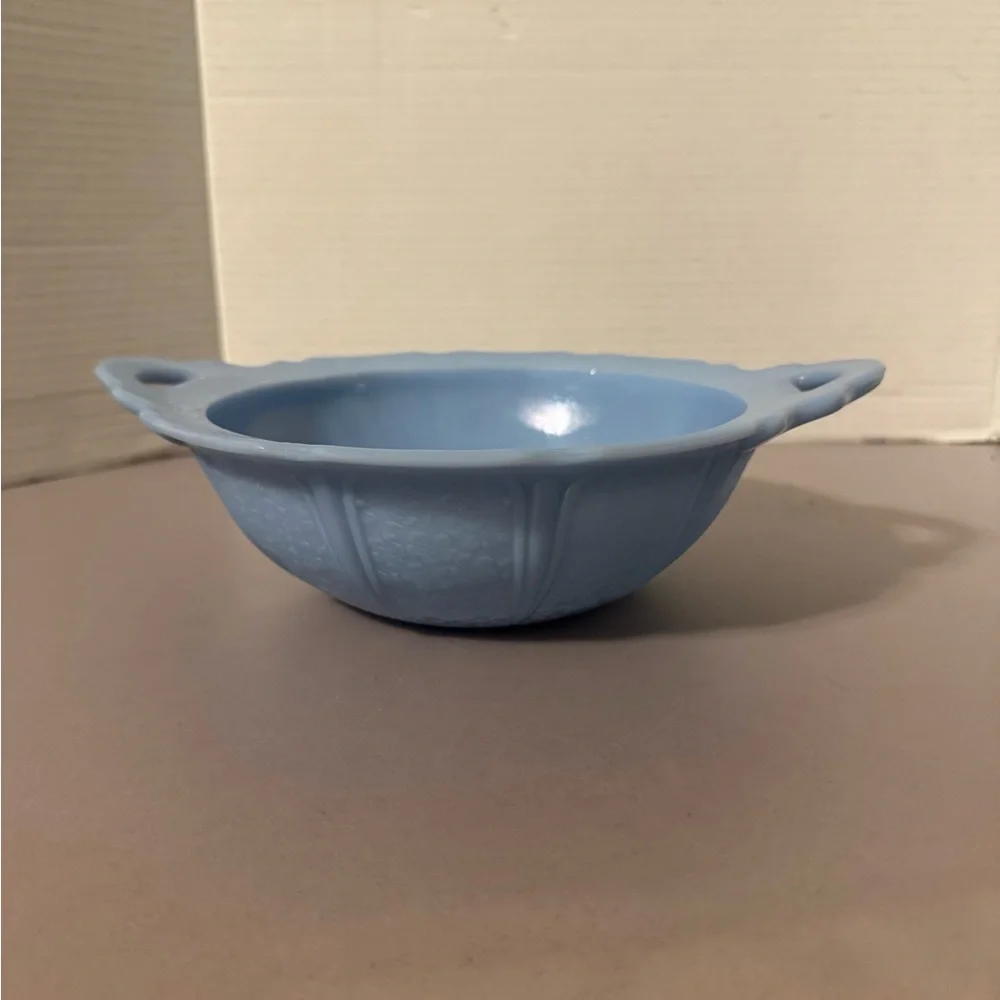 Vintage Delphite Bowl, Blue Milk glass